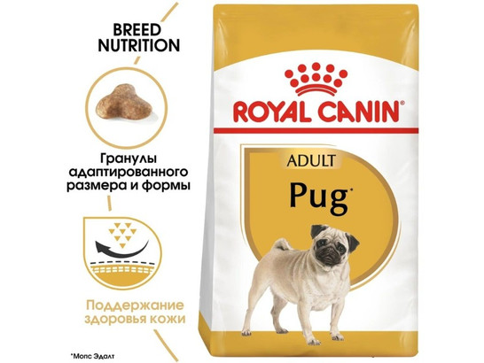 Royal Canin для собак Pug (Мопс) Adult, 0.5кг