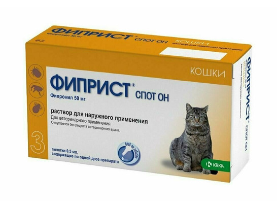 Фиприст СпотОн д/к 50мг /0,5мл 3 пип.упаковка/KRKA/