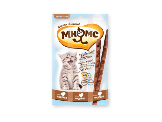 Мнямс д/котят 9г Лакомые палочки с индейкой, 3*3г