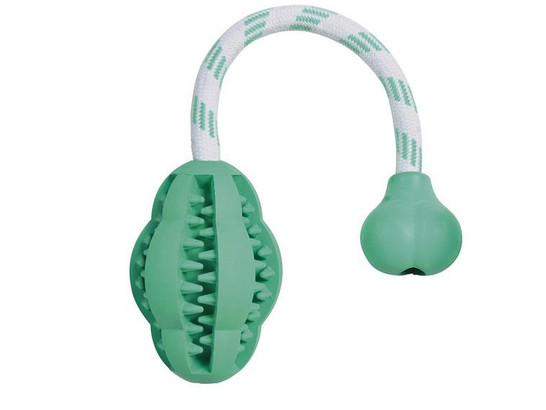 Игрушка д/с Трикси Мяч с веревкой 28см Denta Fun