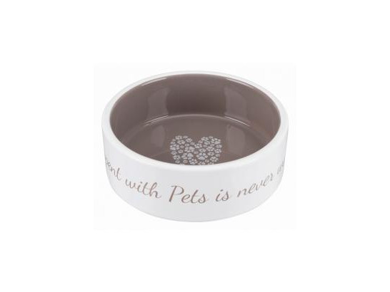 Миска керамическая Трикси Pets Home 0,8л, кремовый/тёмно-серый