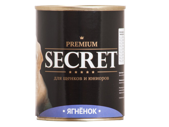 Секрет Премиум для щенков Ягненок 0.34кг, конс.