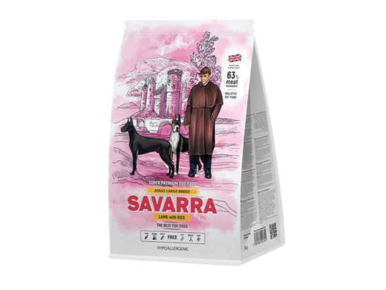Саварра д/с крупных пород 3кг ягненок с рисом