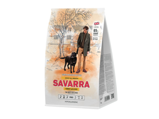 SAVARRA Adult Dog Turkey Сухой корм для взрослых собак 1кг Индейка/рис