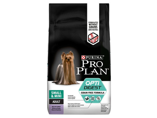 Pro Plan Grain Free для собак Small&Min Adult Чувств.пищев., Индейка, 7.0кг