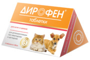 Дирофен д/котят и щенков, 6 табл.упак, 1 табл. на 1 кг, 6шт упак,  84 шт кор, Апиценна