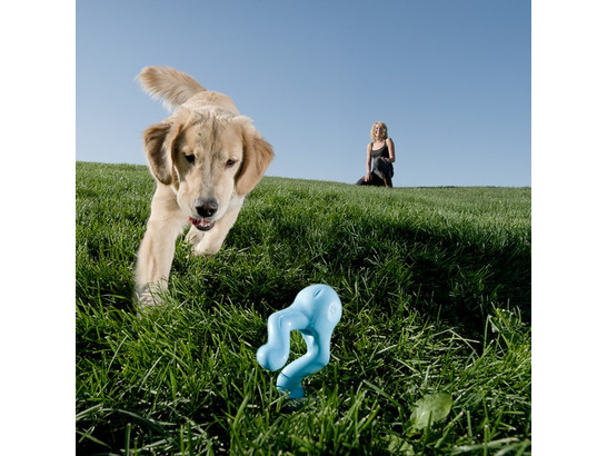 Игрушка Зогофлекс для собак Тиззи мини д/лакомств, голубая 12см , Zogoflex-Tizzi