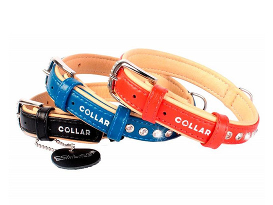 Ошейник 15мм 27-36см со стразами премиум CoLLaR brilliance, Коллар