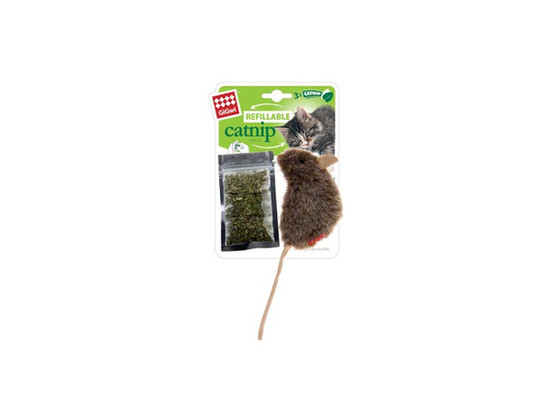 Игрушка д/к Gigwi Мышка с кошачьей мятой, 10см