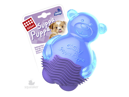 Игрушка д/маленьких собак GiGwi Suppa Puppa Мишка с пищалкой, 9 см