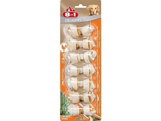 Лакомство 8 в 1 для собак мелк. пород Косточки XS 7,5см, 7шт.упак., DELIGHTS