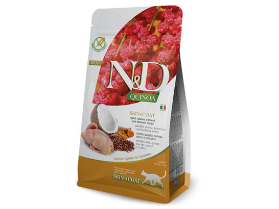 Фармина ND QUINOA беззерновой д/к 1,5кг Здоровье кожи и шерсти, Сельдь и Киноа, сухой корм