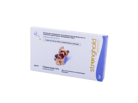 Капли Стронгхолд 30 12% д/с 2,5-5 кг /3 пип.упаковка/АКЦИЯ/Зоэтис/