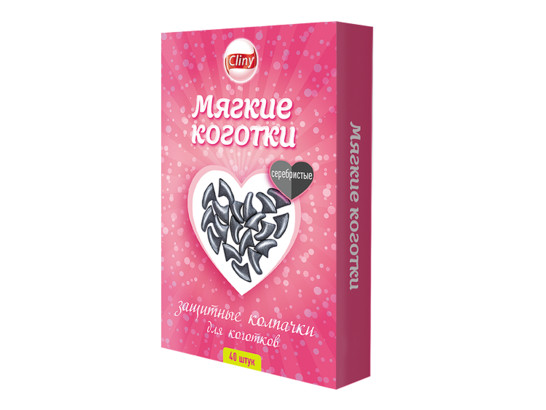 Когти мягкие, серебристые,К210,26 шт. упак, Неотерика