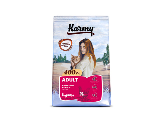 Карми для кошек 400г Эдалт старше 1года, Karmy, сух.корм