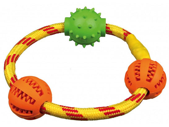 Игрушка д/с Трикси Кольцо с мячиками 20см Denta Fun