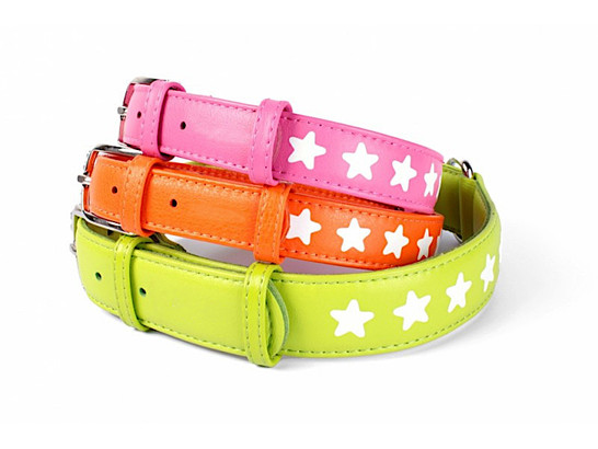 Ошейник 35мм 46-60см с узором Звездочка Waudog Glamour, Коллар