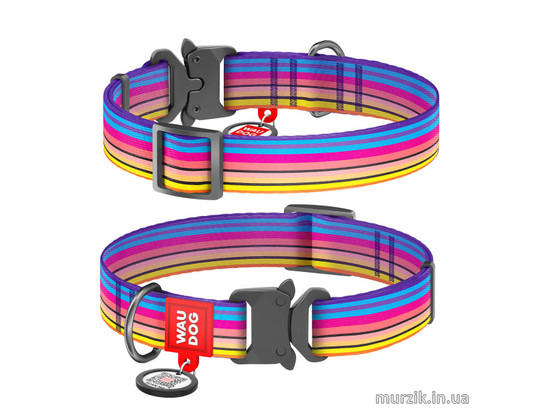 Ошейник 20мм 24-40см Линия-1 Waudog Nylon, метал. пряжка-фастекс, Коллар