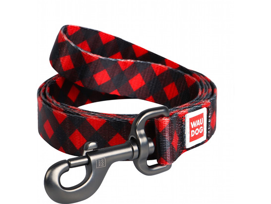 Поводок 15мм 122см Waudog Nylon с рисунком Шотландка 
