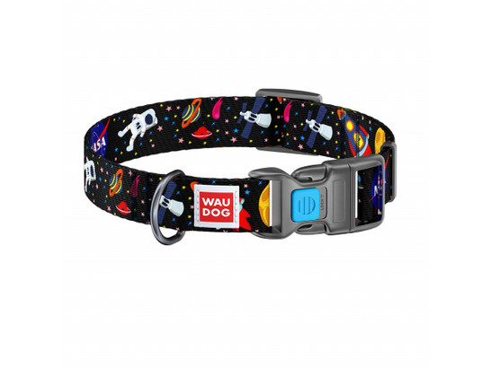 Ошейник 15мм 23-35см Waudog Nylon с рисунком NASA