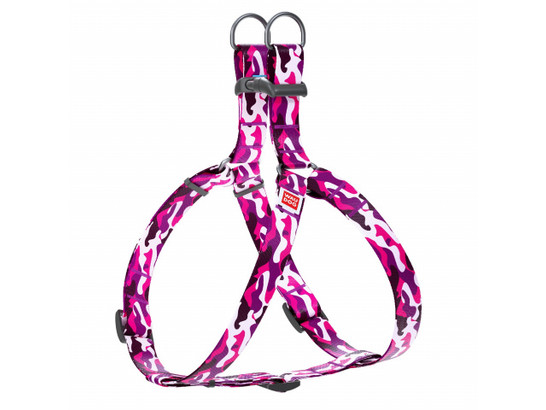 Шлейка 15мм 40-55см Waudog Nylon с рисунком Розовый камо