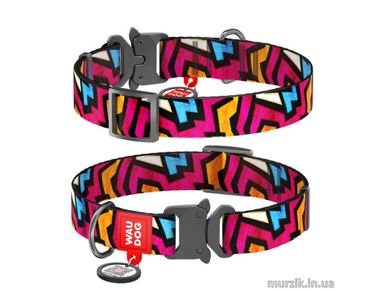 Ошейник 15мм 23-35см Граффити Waudog Nylon, метал.пряжка-фастекс