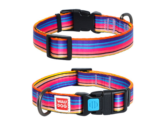 Ошейник 25мм 35-58см Waudog Nylon с рисунком Линия-1