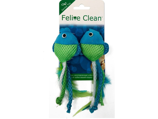 Игрушка д/к FelineClean Dental Рыбки, ленты и перья (2шт.)