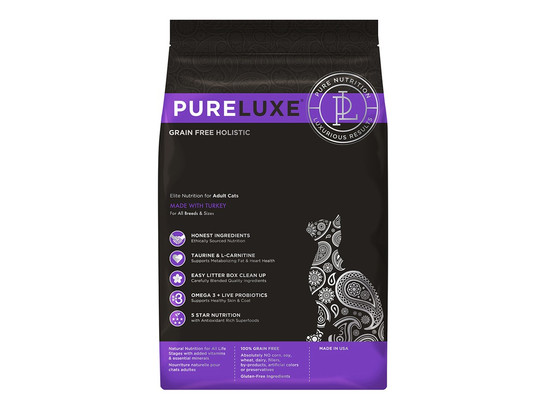 PureLuxe 400г д/кошек с Индейкой, сух.корм - холистик