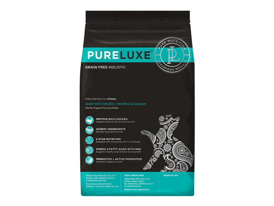 PureLuxe 400г д/котят с Курицей, нутом и лососем, сух.корм - холистик