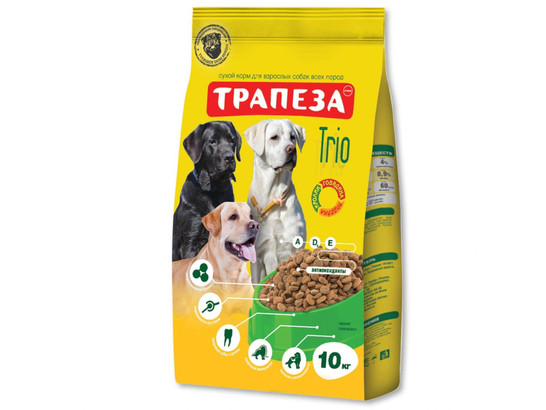 Трапеза д/с Трио, 10кг говядина, индейка, кролик