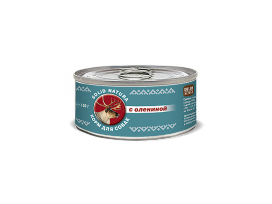Корм Солид Натура д/с 100г Фаршевое питание с Олениной, конс.