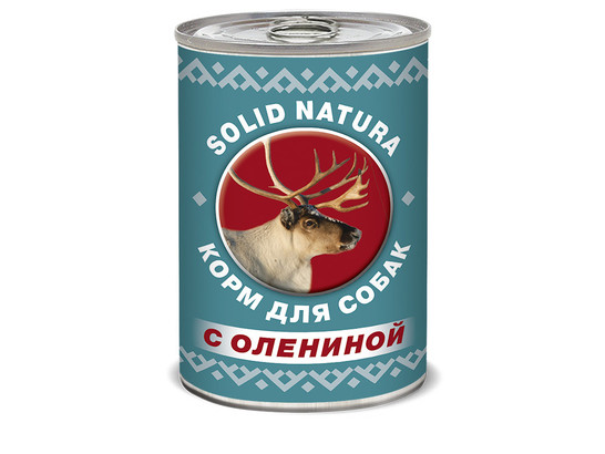 Корм Солид Натура д/с 340г Фаршевое питание с Олениной, конс.