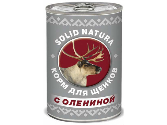 Корм Солид Натура д/щенков 340г Фаршевое питание с Олениной, конс.