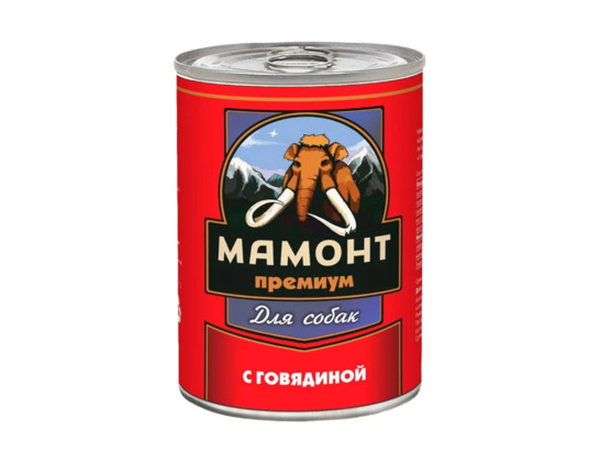 Мамонт Премиум для собак фаршевое питание 0.340кг, конс.