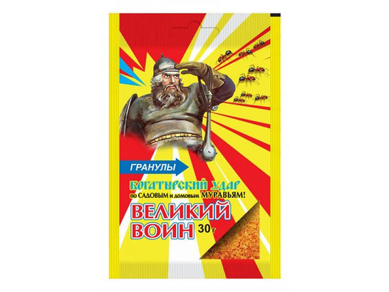 Великий Воин гранулы 50 г, от муравьев, 100 шт.упак, В.хоз