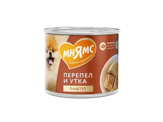 Мнямс Паштет д/с 200г Сильный иммунитет, Утка и перепел, конс.