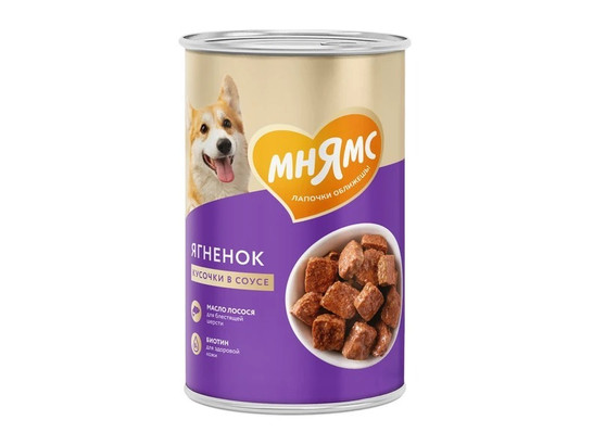 Мнямс Кусочки в соусе д/с 400г Красивая шерсть, Ягненок, конс.