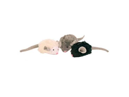 Игрушка д/к Трикси Мягкие мышки с микрочипом 6,5см, 12шт в упак.