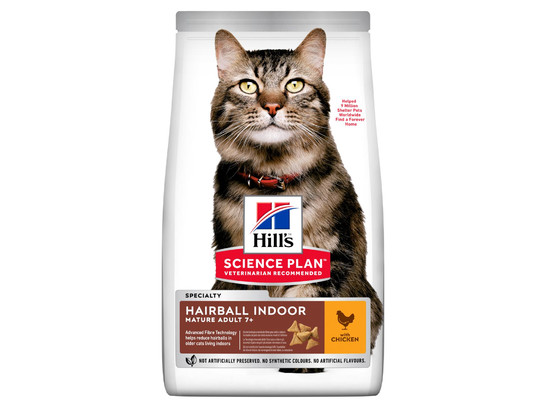 Hill's для кошек Science Plan Hairball Indoor Mature Adult 7+, 1.5кг