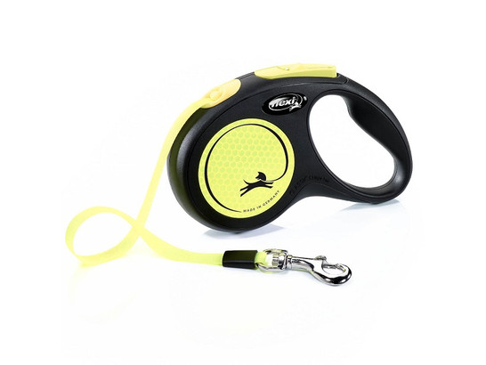 Поводок-рулетка Flexi New Neon tape S 5m 15kg желтая