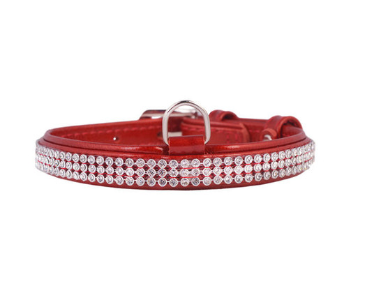 Ошейник 13мм 21-29см CoLLaR Glamour полотно стразы, Коллар