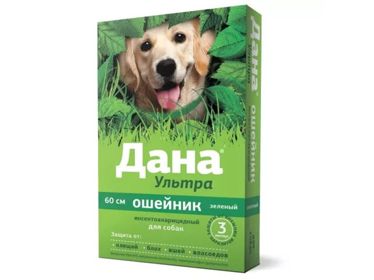 Дана® Ультра ошейник инсектоакарицидный (для собак, 60 см), зеленый