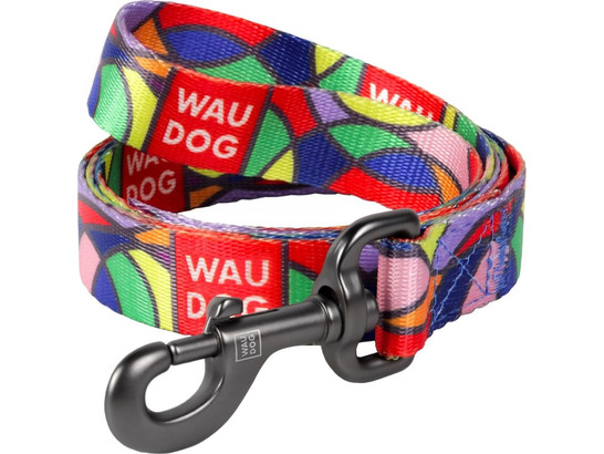 Поводок 20мм 122см Waudog Nylon с рисунком Витраж, Коллар