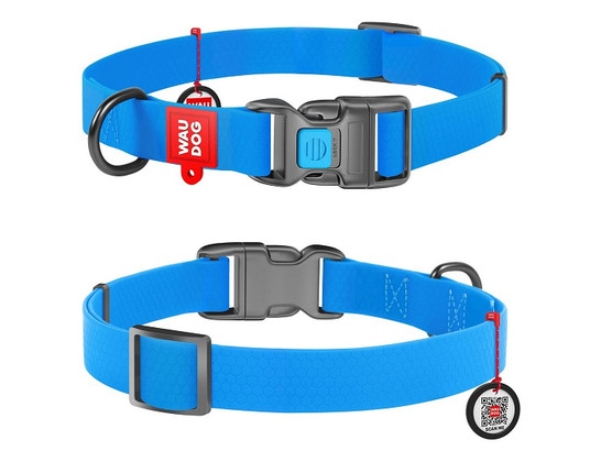 Ошейник 25мм 35-58см светящийся Waudog Waterproof пластиковая пряжка