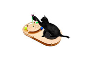 Игровой комплекс Glory Life для кошек Овал с шариками, площадкой из ковра и игрушкой на пружине 49*27*3,6см