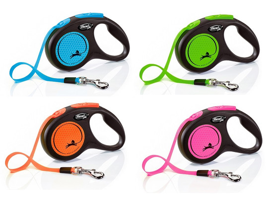 Поводок-рулетка Flexi New Neon tape S 5m 15kg