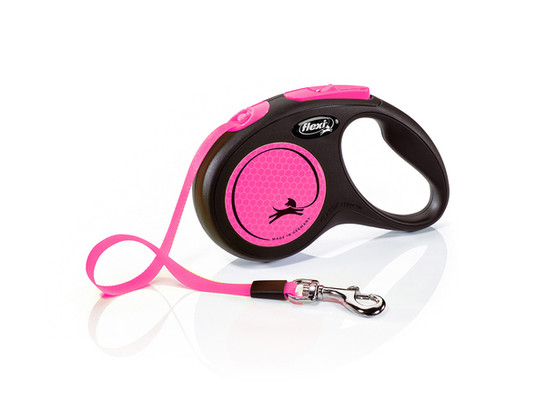 Поводок-рулетка Flexi New Neon tape S 5m 15kg