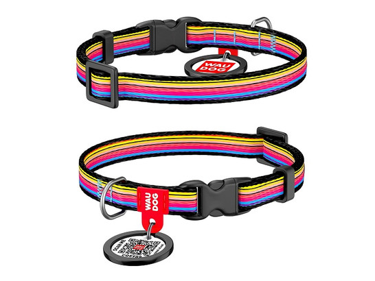 Ошейник 10мм 20-30см WAUDOG Nylon с рисунком Линия 1