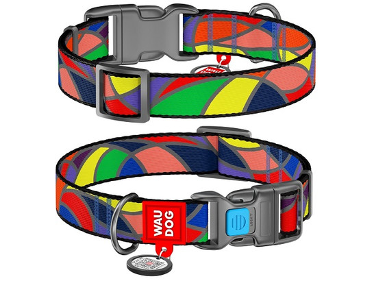 Ошейник 10мм 20-30см WAUDOG Nylon с рисунком Витраж